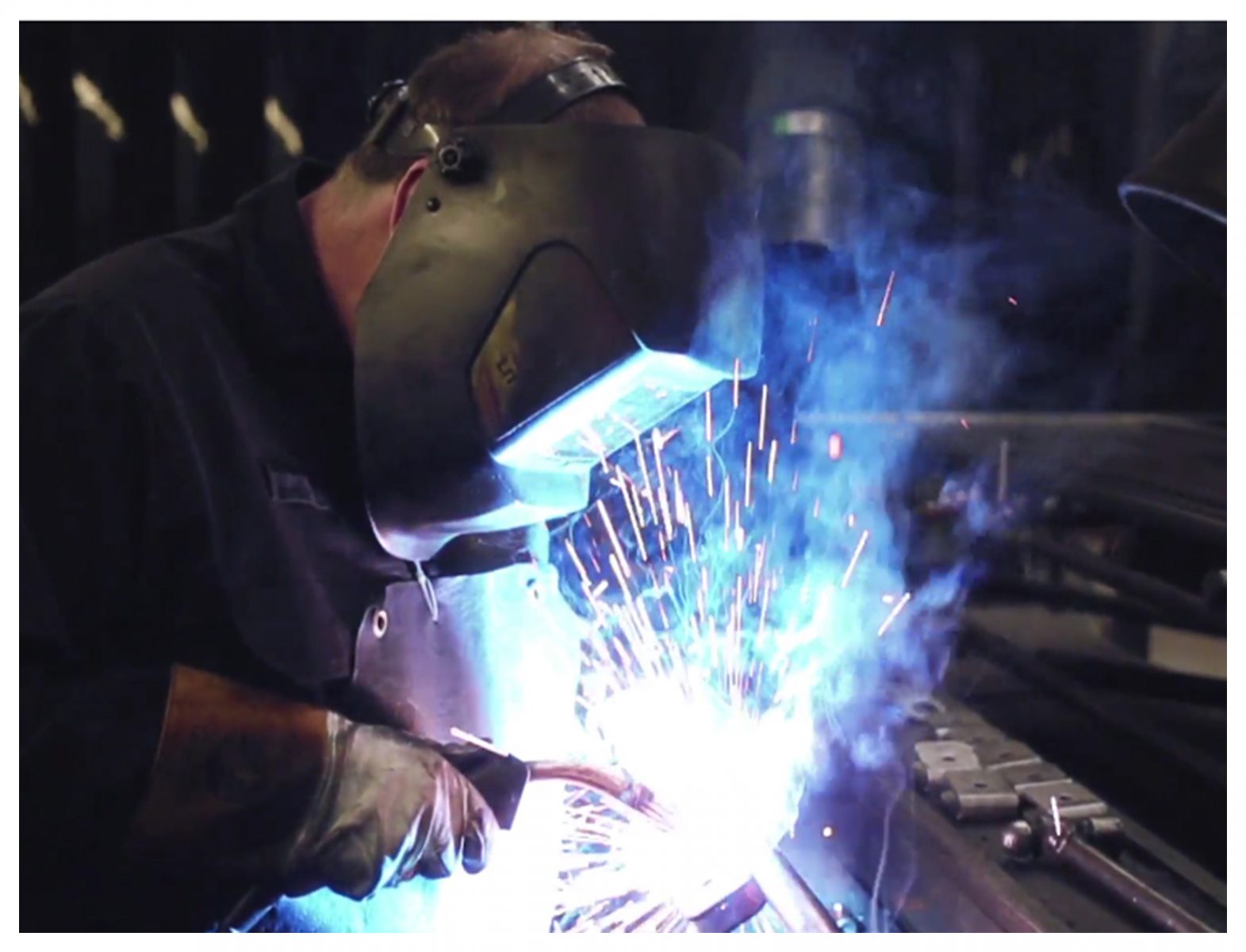 mig welding operation at bloxwich truck and container factory