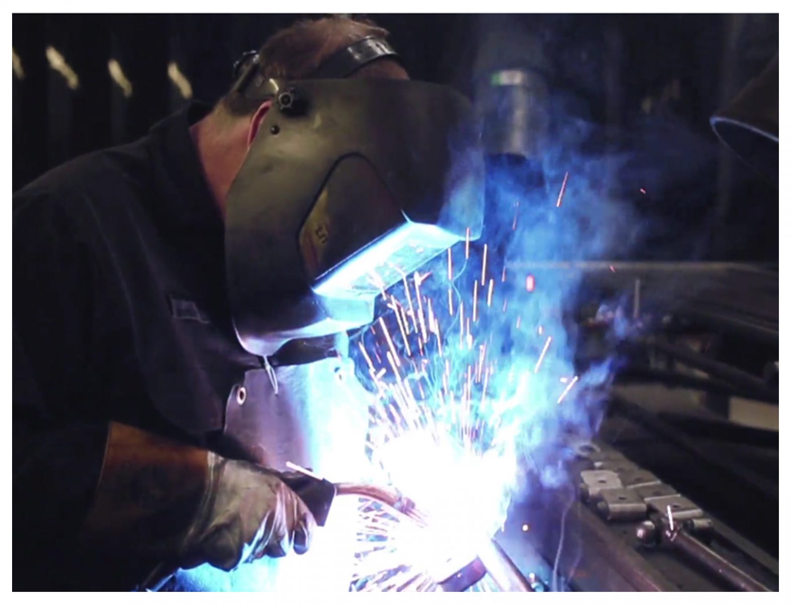 mig welding operation at bloxwich truck and container factory