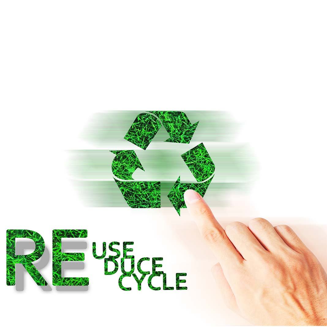 reusing packaging, reducing waste and recycling as much as possible.